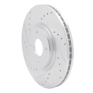 Ford Ecosport Brake Rotor (1) - Front Left - R1 Concepts - Drilled & Slotted - Silver - `18-`22